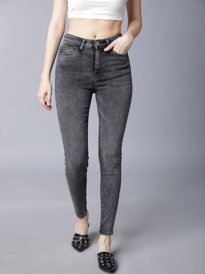 Buy Tokyo Talkies Grey Super Skinny Fit Stretchable Jeans For Women