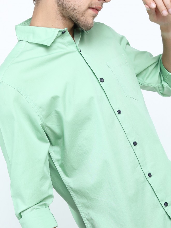 Buy Highlander Green Slim Fit Printed Casual Shirt For Men Online At Rs