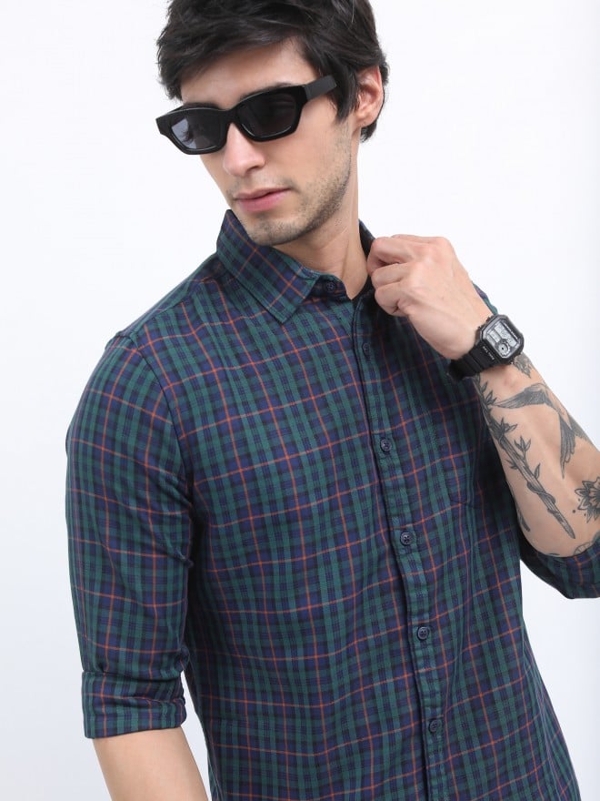 Buy Highlander Green Slim Fit Casual Shirt For Men Online At Rs Ketch