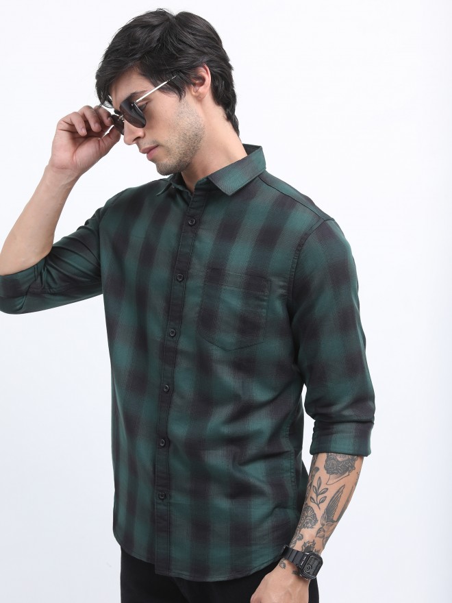 Buy Highlander Green Slim Fit Casual Shirt For Men Online At Rs Ketch