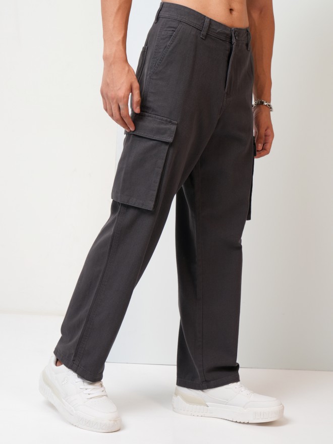 Buy Highlander Grey Regular Fit Solid Cargos For Men Online At Rs 849