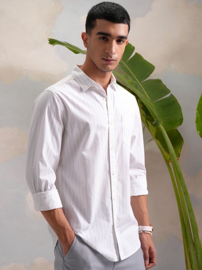 Buy Highlander Multi Striped Slim Fit Casual Shirts For Men Online At