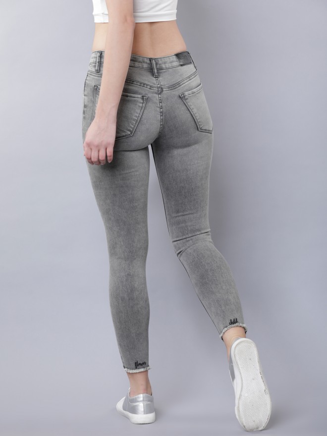 Buy Tokyo Talkies Grey Super Skinny Fit Stretchable Jeans For Women