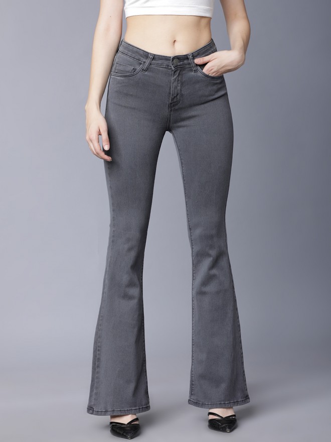 Buy Tokyo Talkies Grey Bootcut Stretchable Jeans for Women Online at Rs.669  - Ketch