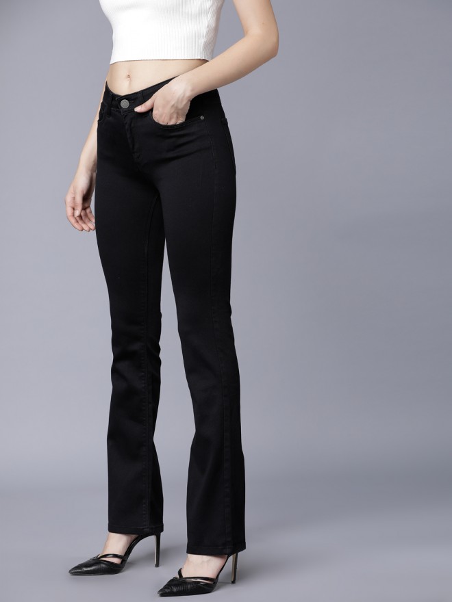 Tokyo Talkies Women Black Bootcut Clean Look Jeans