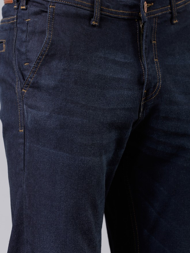 Buy Locomotive Navy Blue Slim Fit Stretchable Jeans for Men Online at ...
