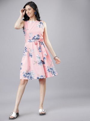 Printed Fit And Flare Dress