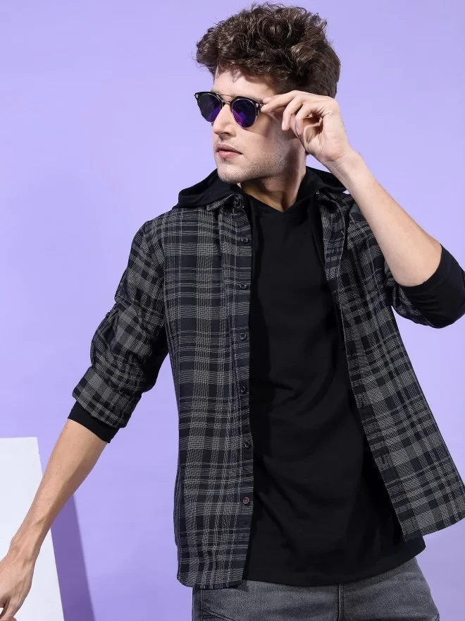 Buy Locomotive Black/Grey Slim Fit Checked Casual Shirt For Men Online At  Rs.536 - Ketch