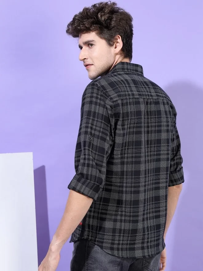 Buy Locomotive Black/Grey Slim Fit Checked Casual Shirt For Men Online At  Rs.536 - Ketch