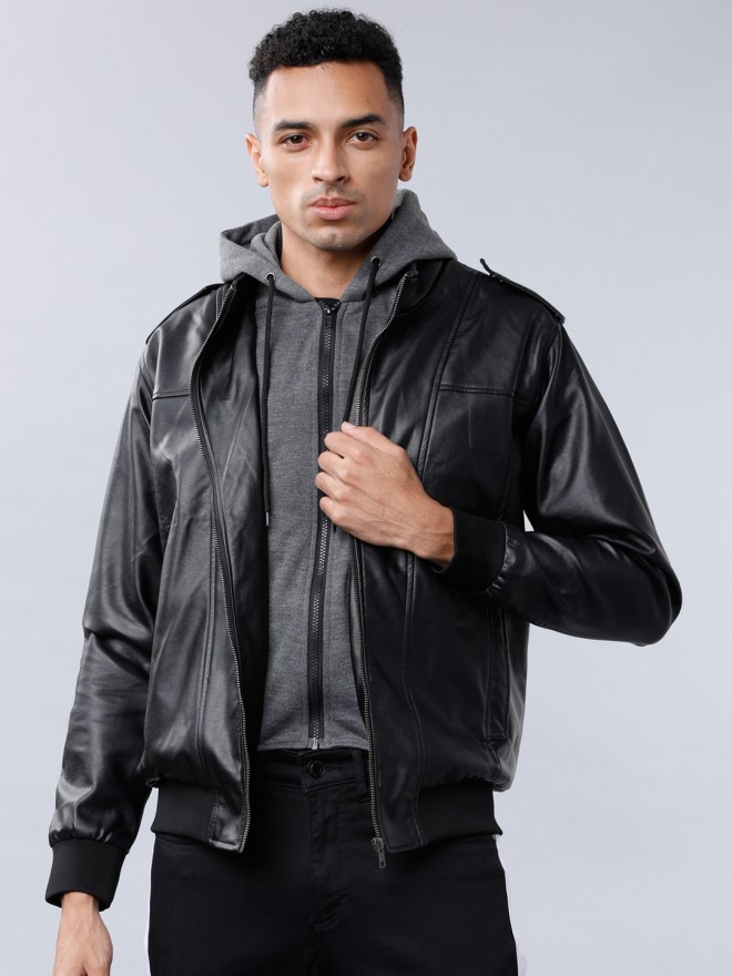Buy Highlander Black Biker Hoodie Jacket for Men Online at Rs.2219 - Ketch