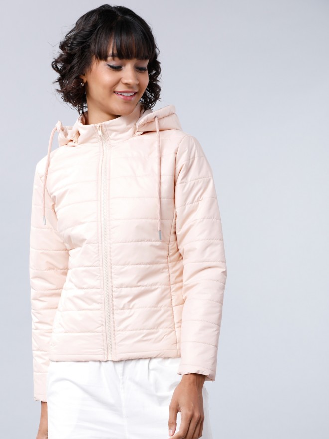 Buy Tokyo Talkies Beige Padded Hoodie Jacket for Women Online at Rs ...