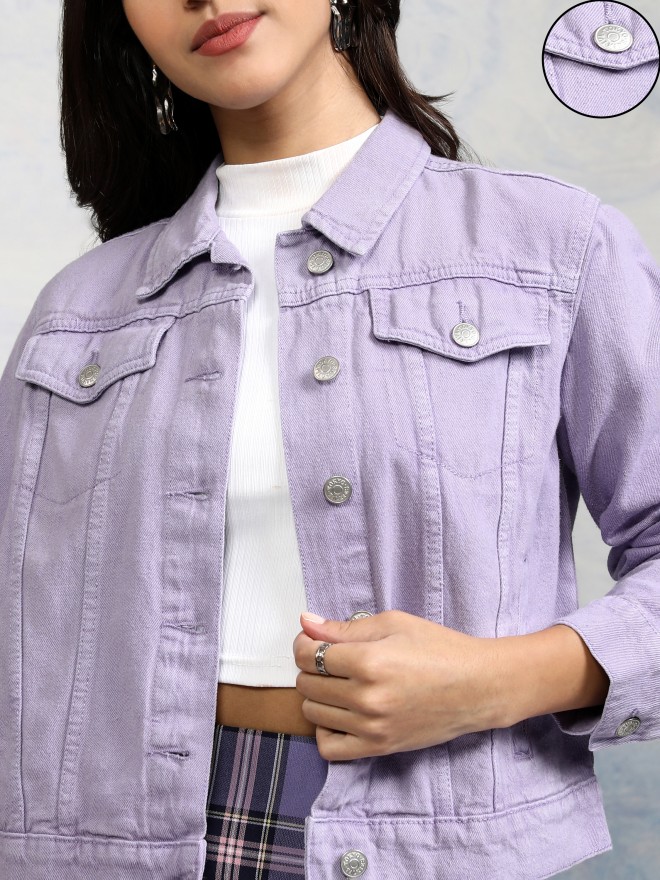 Tokyo Talkies Women Lavender  Jackets 