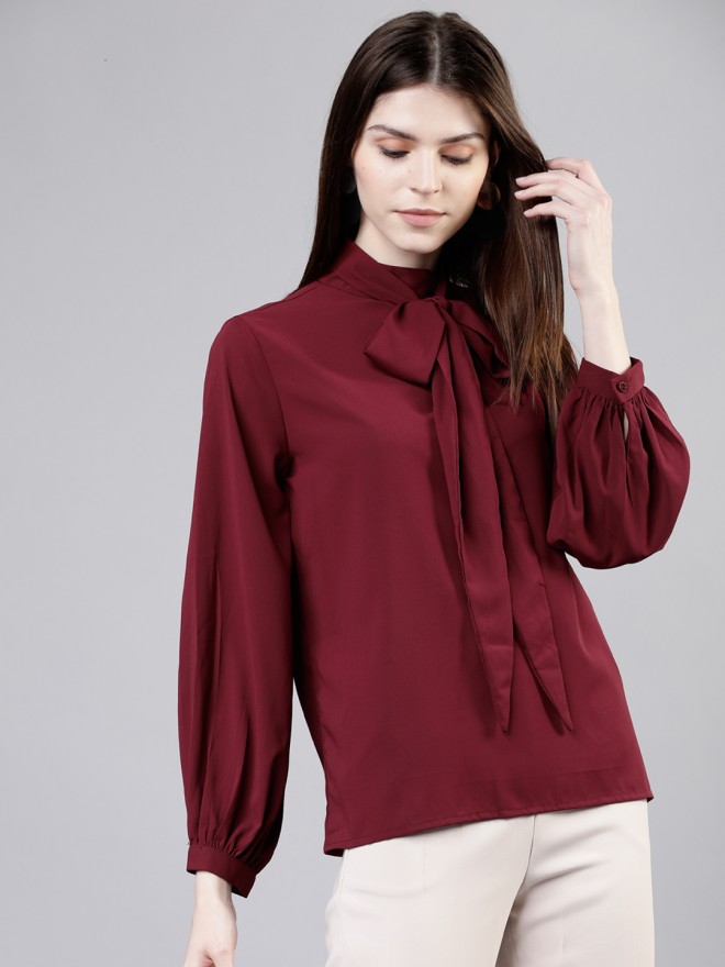 Buy Tokyo Talkies Maroon Solid Top for Women Online at Rs.495 - Ketch