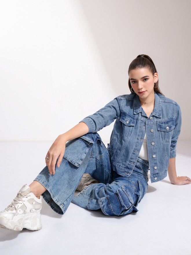 Tokyo Talkies Women Blue Denim  Jackets 