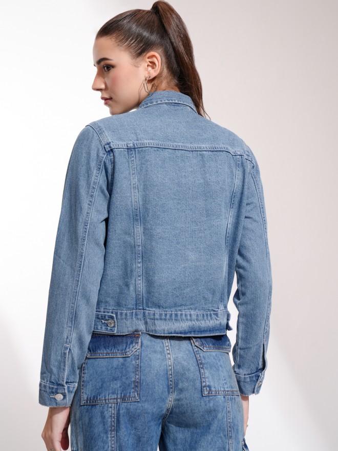 Tokyo Talkies Women Blue Denim  Jackets 