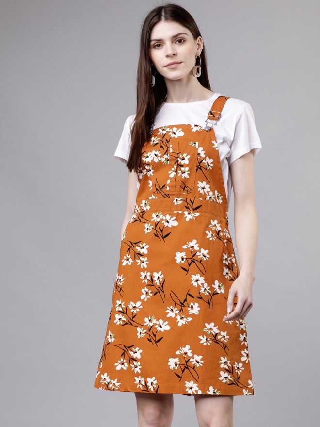 pinafore dress brown