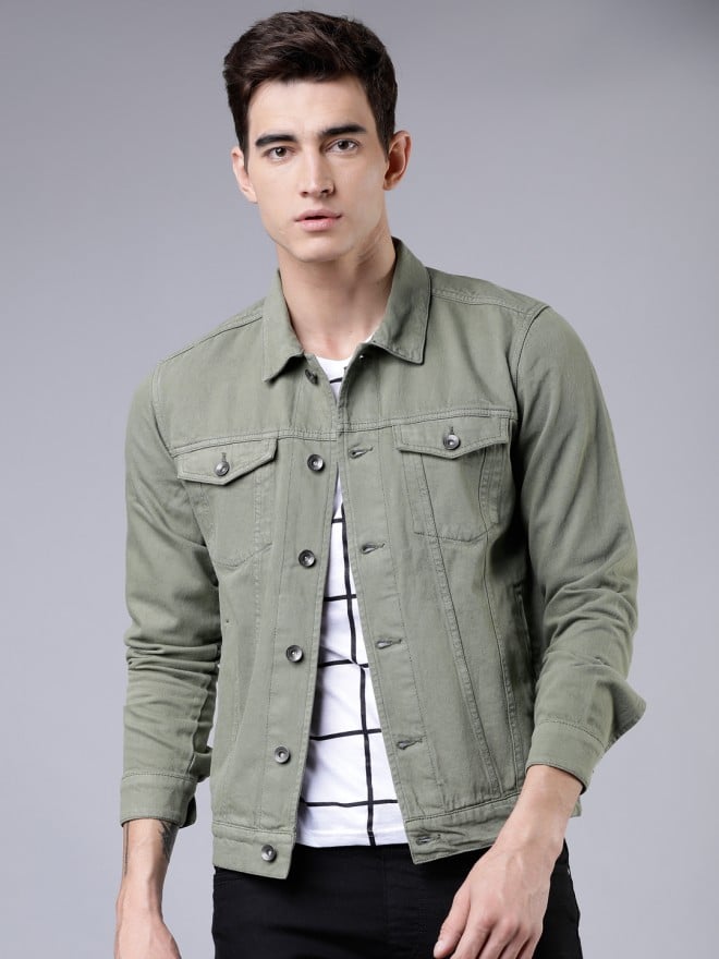 olive denim jacket men