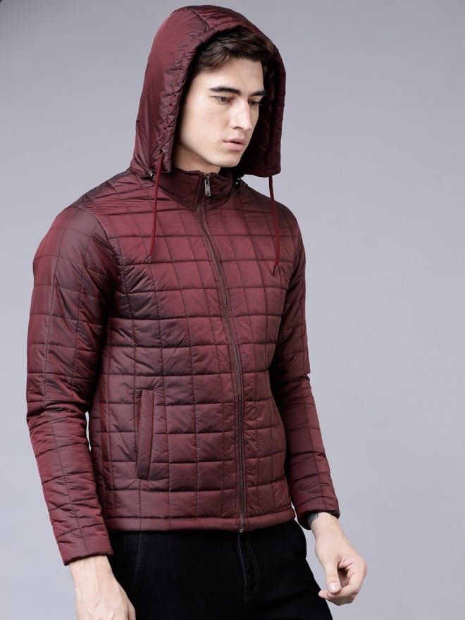 Burgundy puffer jacket outlet mens