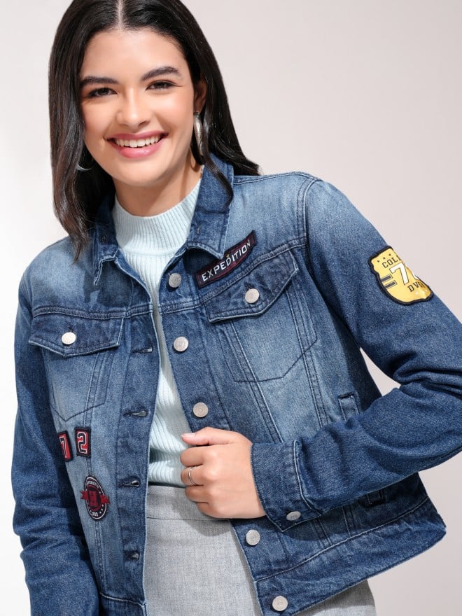 Tokyo Talkies Women Blue  Jackets 