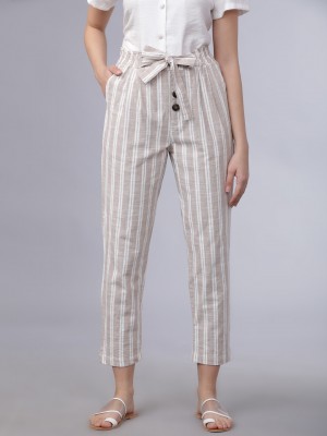 Striped Straight Fit Trousers