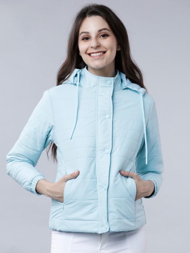 Tokyo Talkies Women Blue Puffer  Jackets 