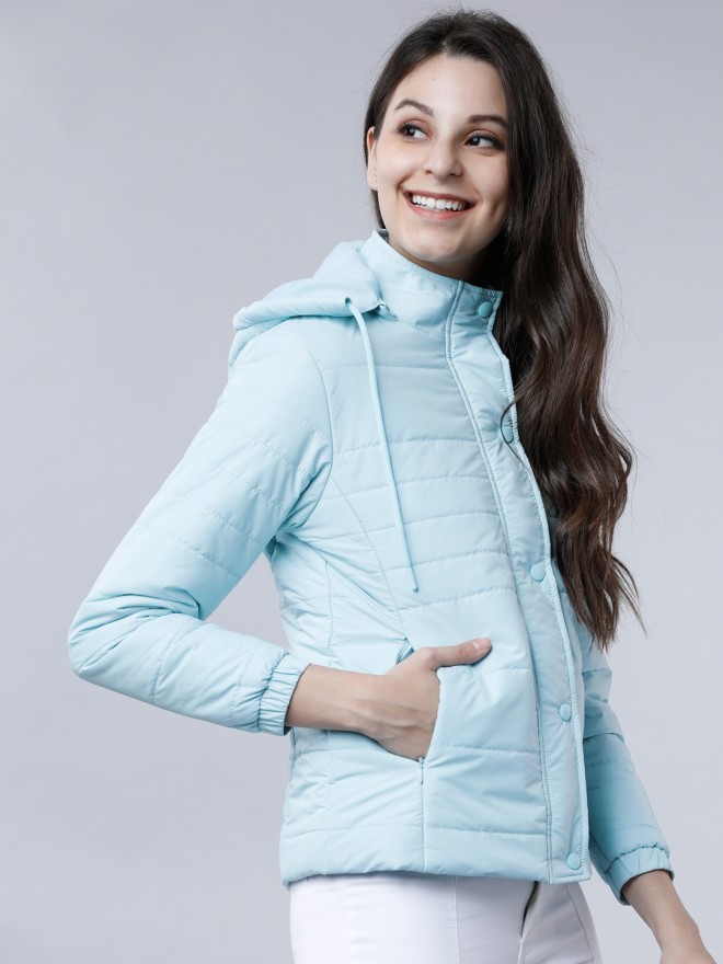 Tokyo Talkies Women Blue Puffer  Jackets 