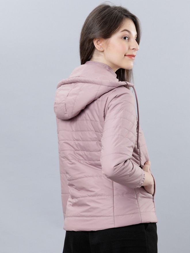 Tokyo Talkies Women Pink Puffer  Jackets 