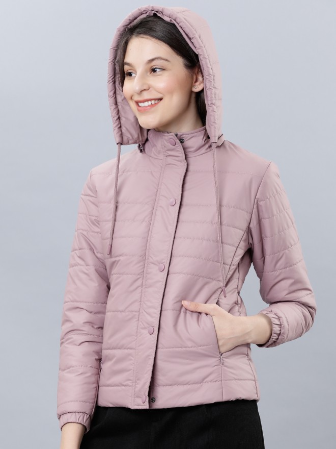 Tokyo Talkies Women Pink Puffer  Jackets 