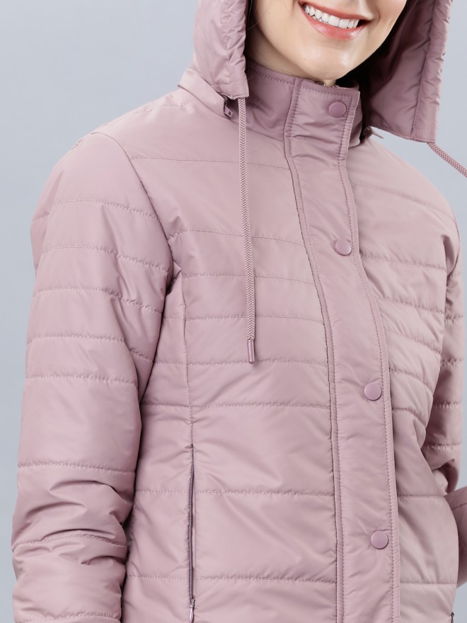 Tokyo Talkies Women Pink Puffer  Jackets 