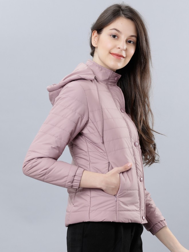 Buy Tokyo Talkies Dusty Pink Regular Fit Puffer Jacket for Women Online ...