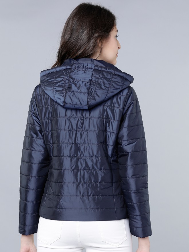 Tokyo Talkies Women Blue Puffer  Jackets 