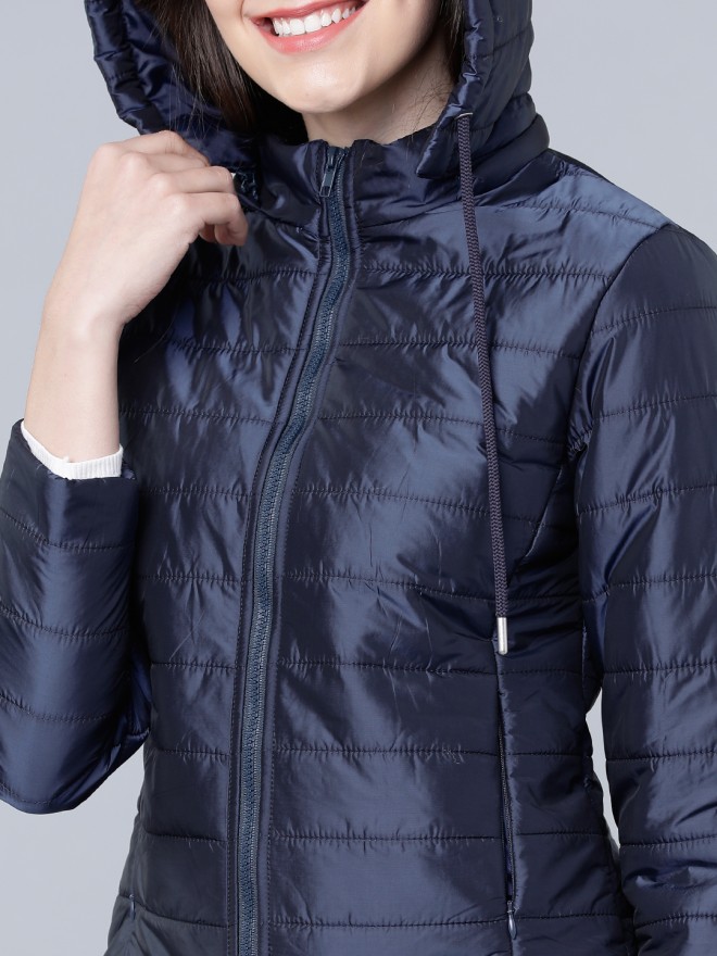 Tokyo Talkies Women Blue Puffer  Jackets 