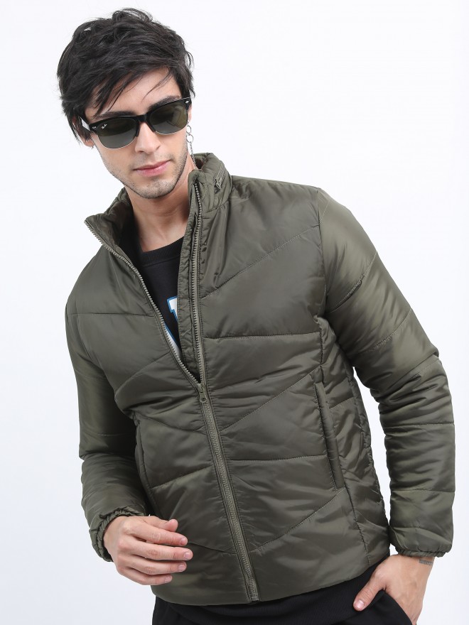 Buy Highlander Green Regular Fit Puffer Jacket for Men Online at Rs ...