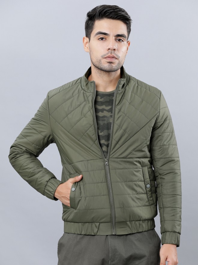 Buy Highlander Dusty Green Regular Fit Puffer Jacket for Men Online at ...