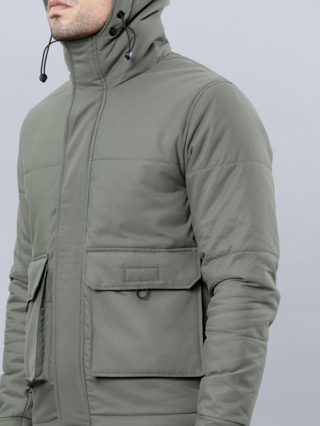 Buy Highlander Dusty Green Regular Fit Puffer Jacket for Men Online at ...