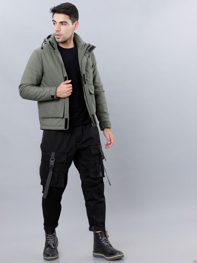 Buy Highlander Dusty Green Regular Fit Puffer Jacket for Men Online at ...