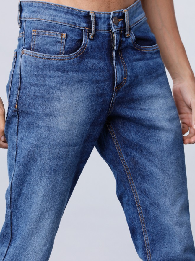 Buy Highlander Blue Tapered Fit Stretchable Jeans for Men Online at Rs ...