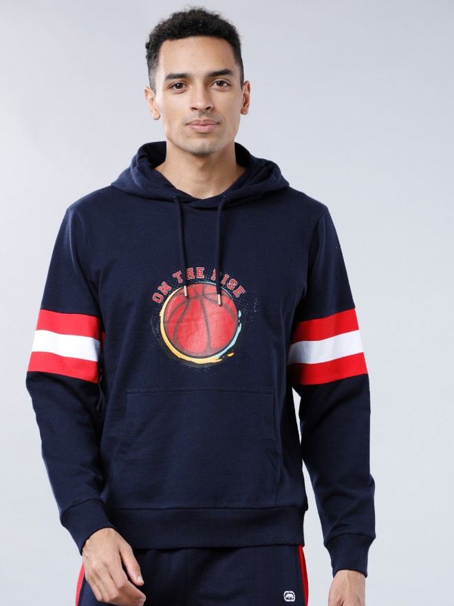 Highlander Men Navy Blue Hood Pullover Sweatshirts 