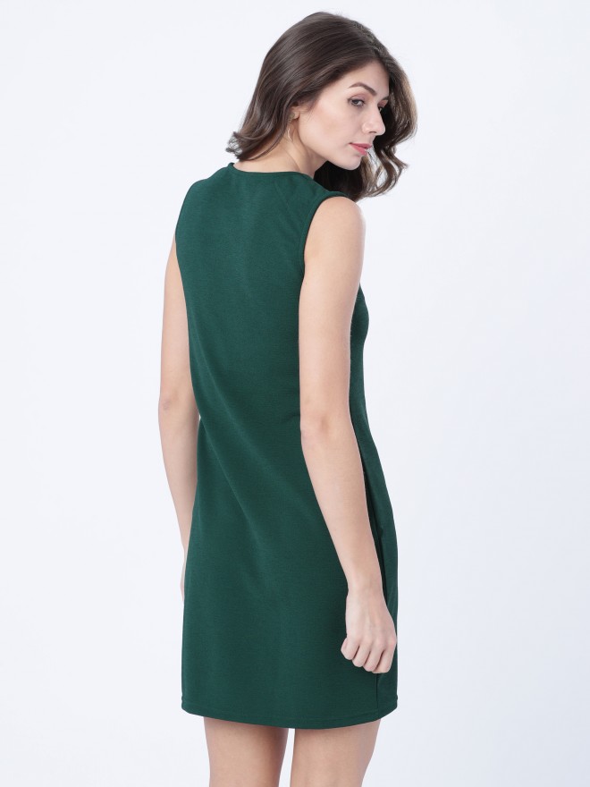 Tokyo Talkies Women Green Solid Bodycon Dresses 