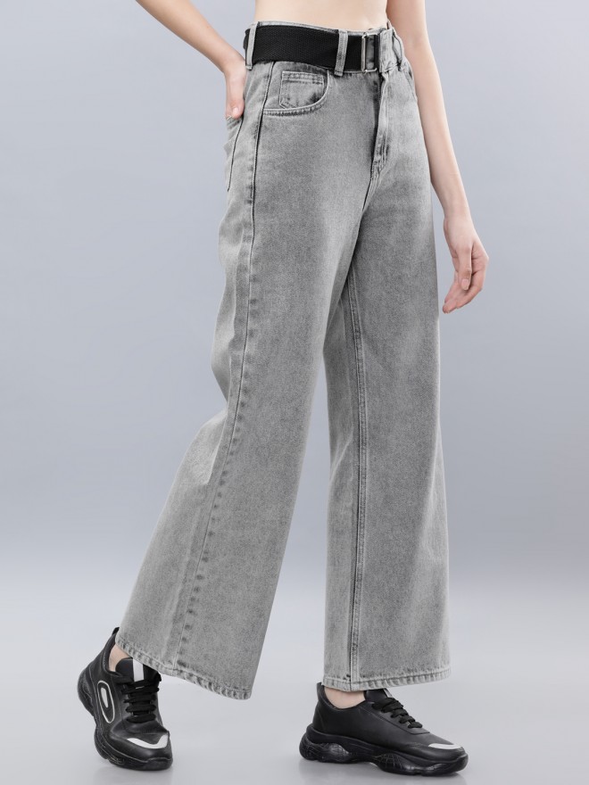 Buy Tokyo Talkies Grey Flared Jeans for Women Online at Best Price - Ketch
