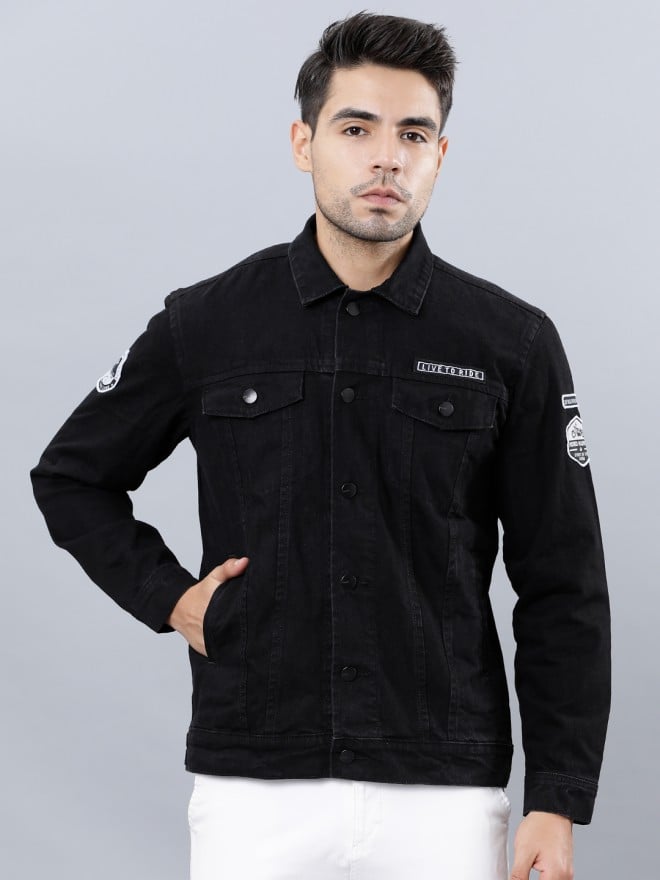 jeans jacket for men black colour