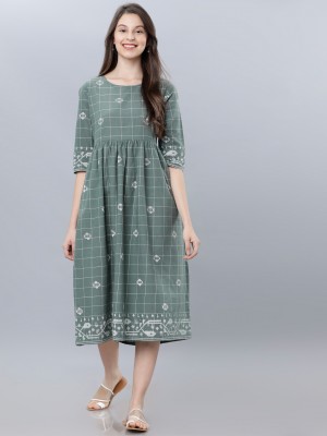 Checked A-Line Ethnic Dresses 