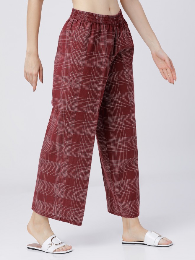 Buy Maroon Orange and White Ankle Women Pant Cotton Ikat for Best Price  Reviews Free Shipping