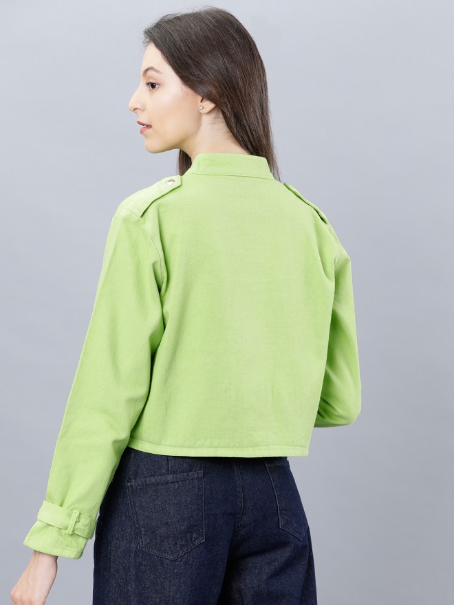 Lime sales denim jacket