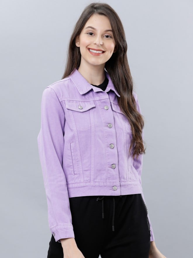 Light purple clearance denim jacket