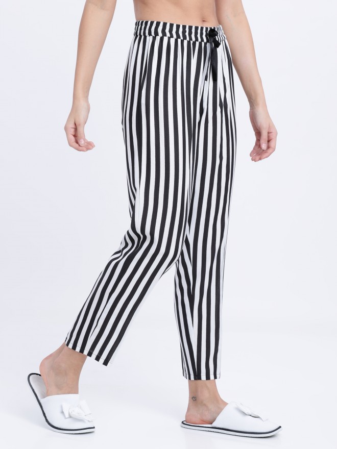 Buy Tokyo Talkies Black & White Striped Lounge Pant for Women Online at  Rs.320 - Ketch