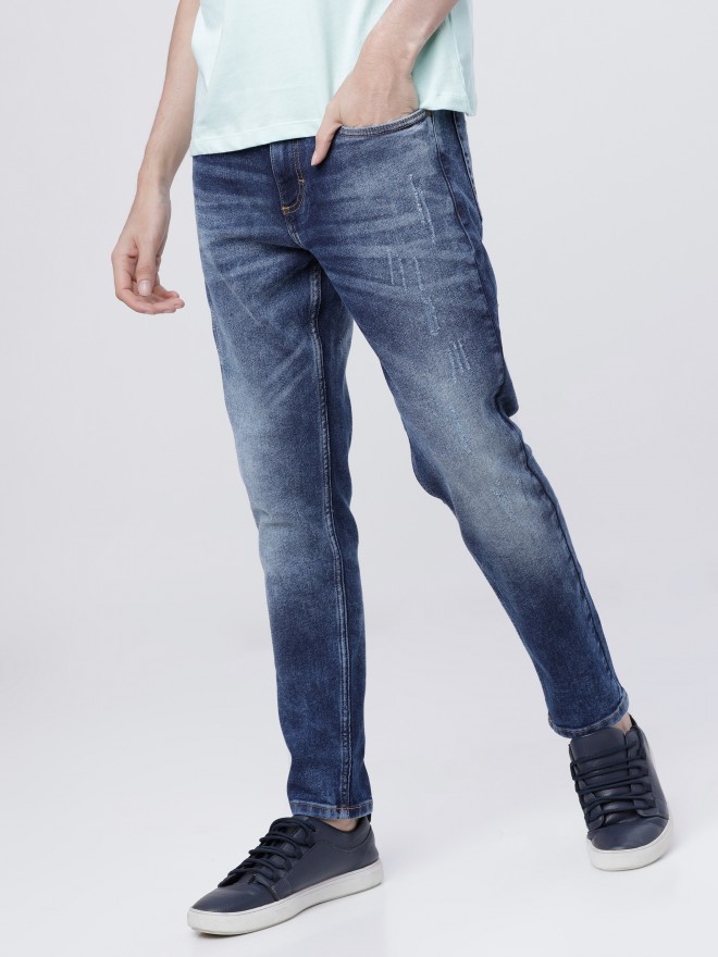 highlander tapered fit men blue jeans