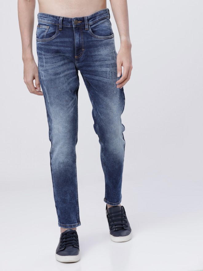 highlander tapered fit men blue jeans