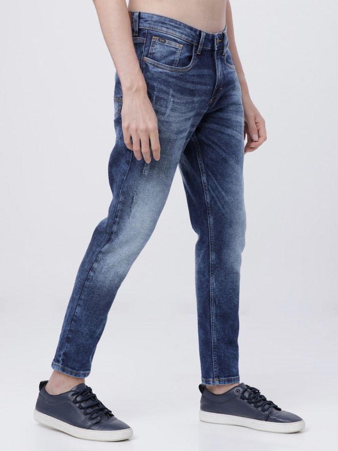 highlander tapered fit men blue jeans