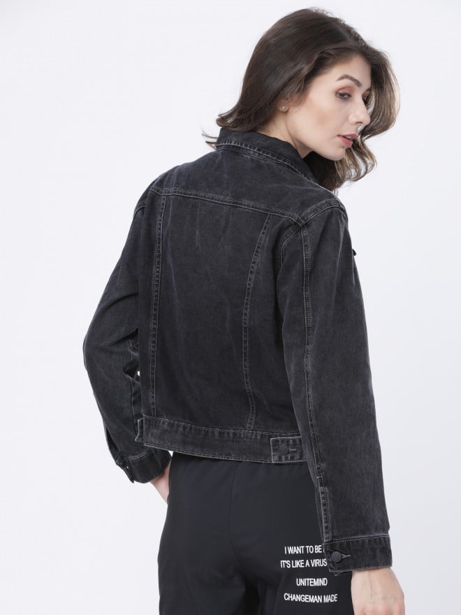 Tokyo Talkies Women Grey Denim  Jackets 